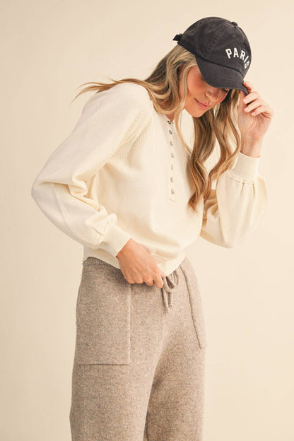 Puff Sleeve Henley