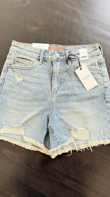 Judy Blue Vintage Wash Fly Stitch Detail & Destroy